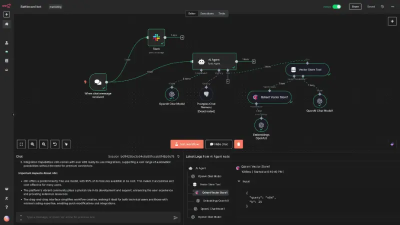 n8n Review: Unlocking Power Of Open-Source Workflow Automation 3 Agent chat 818315ae64 1