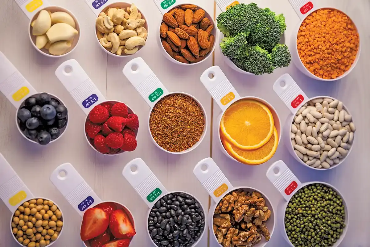 portion cups of healthy ingredients 1