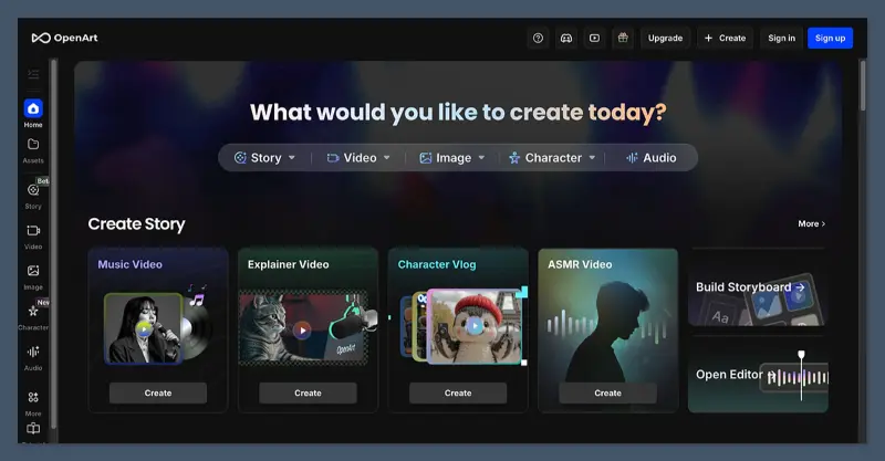 OpenArt AI Homepage