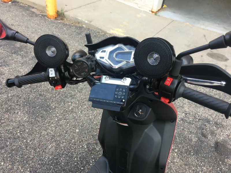 The Ultimate NOAM Audio Review: Premium Powersports & Marine Sound Without the Premium Price Tag? 2 noam audio and sat radio on a scooter i did today v0